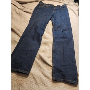 Orvis Five Pocket Mens Jeans 38x34 Dark Wash Straight Leg Denim Blue Pants